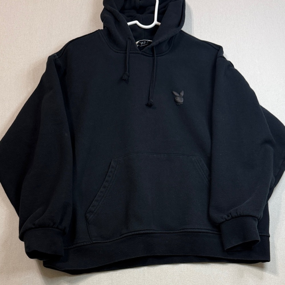 PLAYBOY Charcoal Hoodie with Embroidered Logo